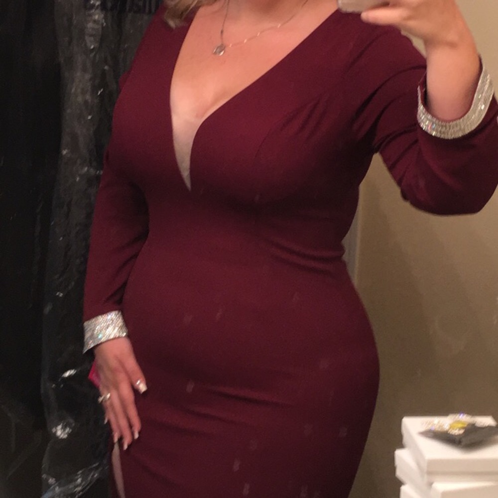 Long sleeve evening gown